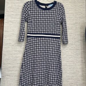 Draper James Navy and White Floral Dress